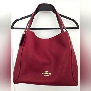Coach Pebbled Hadley Hobo Deep Red